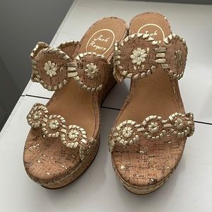 Jack Rogers size 7 cork with gold. Never worn.
